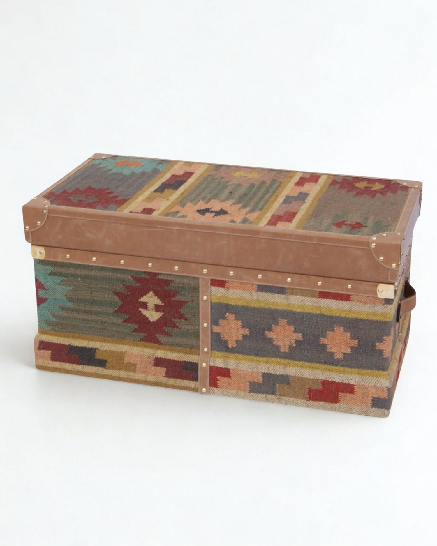BIKANER TRUNK - KILIM AND LEATHER