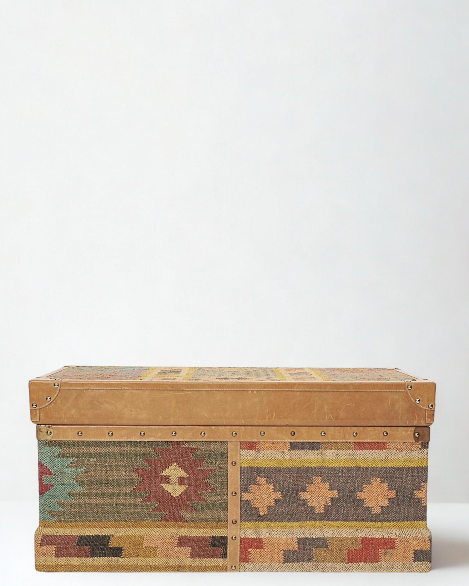 BIKANER TRUNK - KILIM AND LEATHER