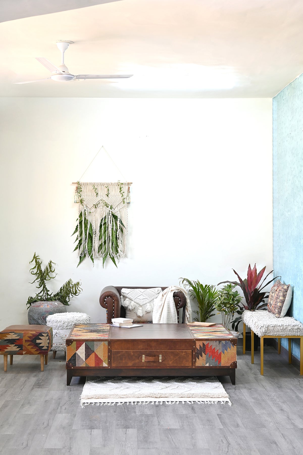 Chandigarh kilim coffee table by Art Avenue, handwoven kilim and wood — image 5 of 22