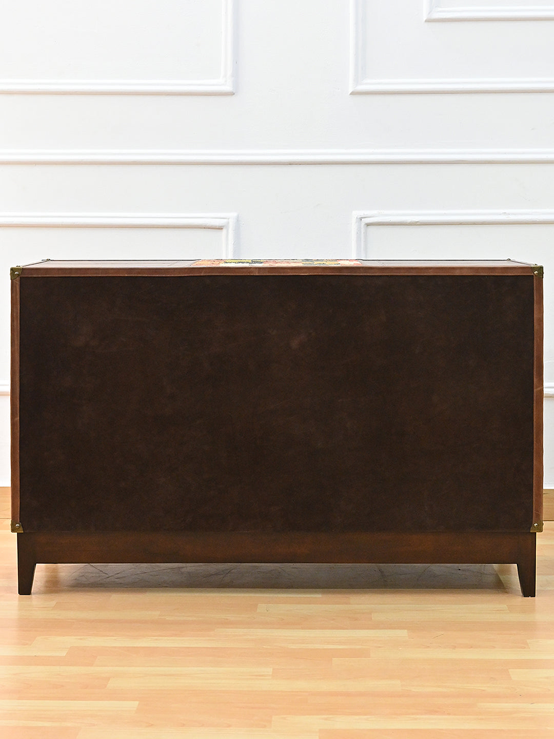 Fatehpur sideboard back elevation in velvet-nap suede, Art Avenue, made to order