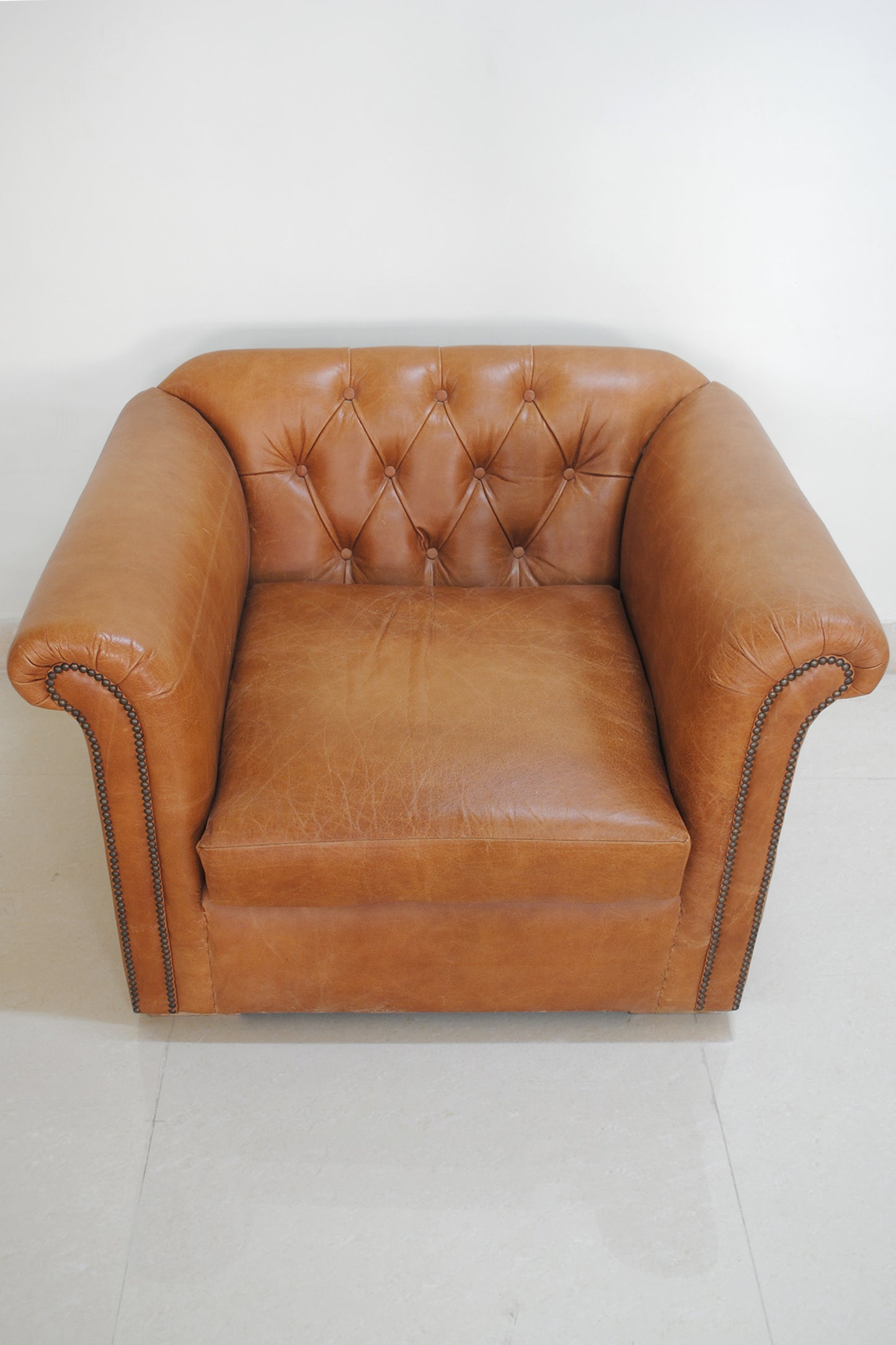 ARBOR LEATHER WING BACK ARM CHAIR