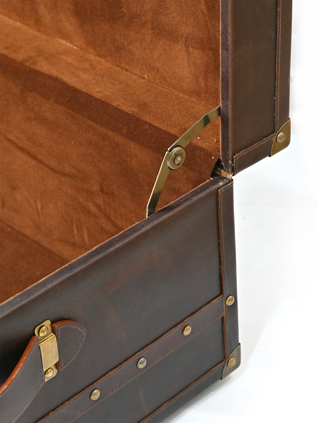 Jaisalmer Campaign Trunk — handcrafted leather storage trunk by Art Avenue, view 6