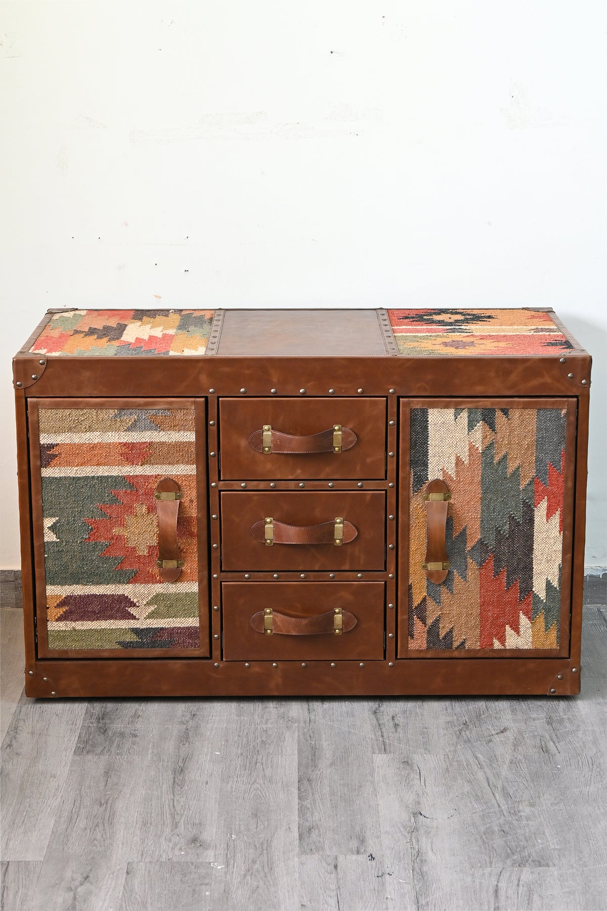 Rohet Kilim & Leather Sideboard