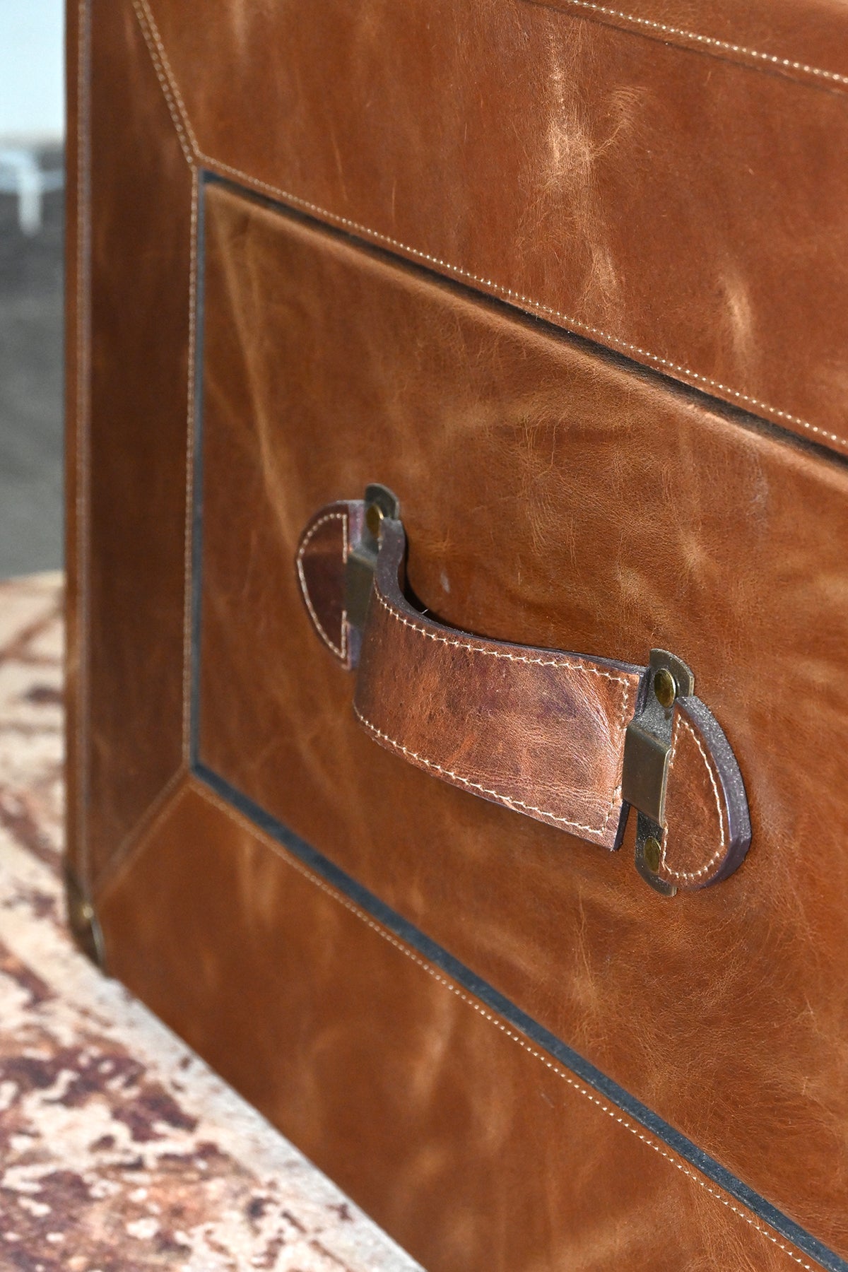 Nagaur leather trunk coffee table by Art Avenue, made to order — image 3 of 12