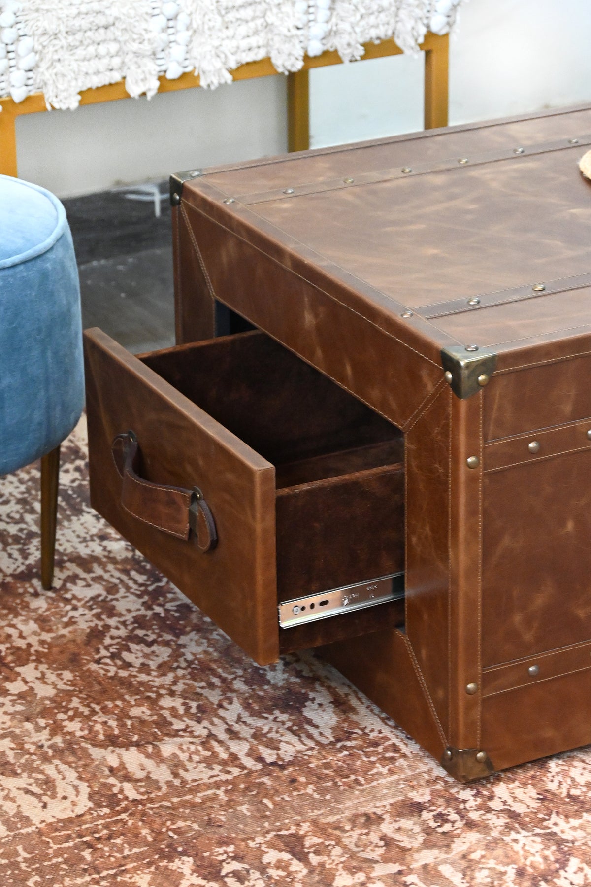 Nagaur leather trunk coffee table by Art Avenue, made to order — image 8 of 12