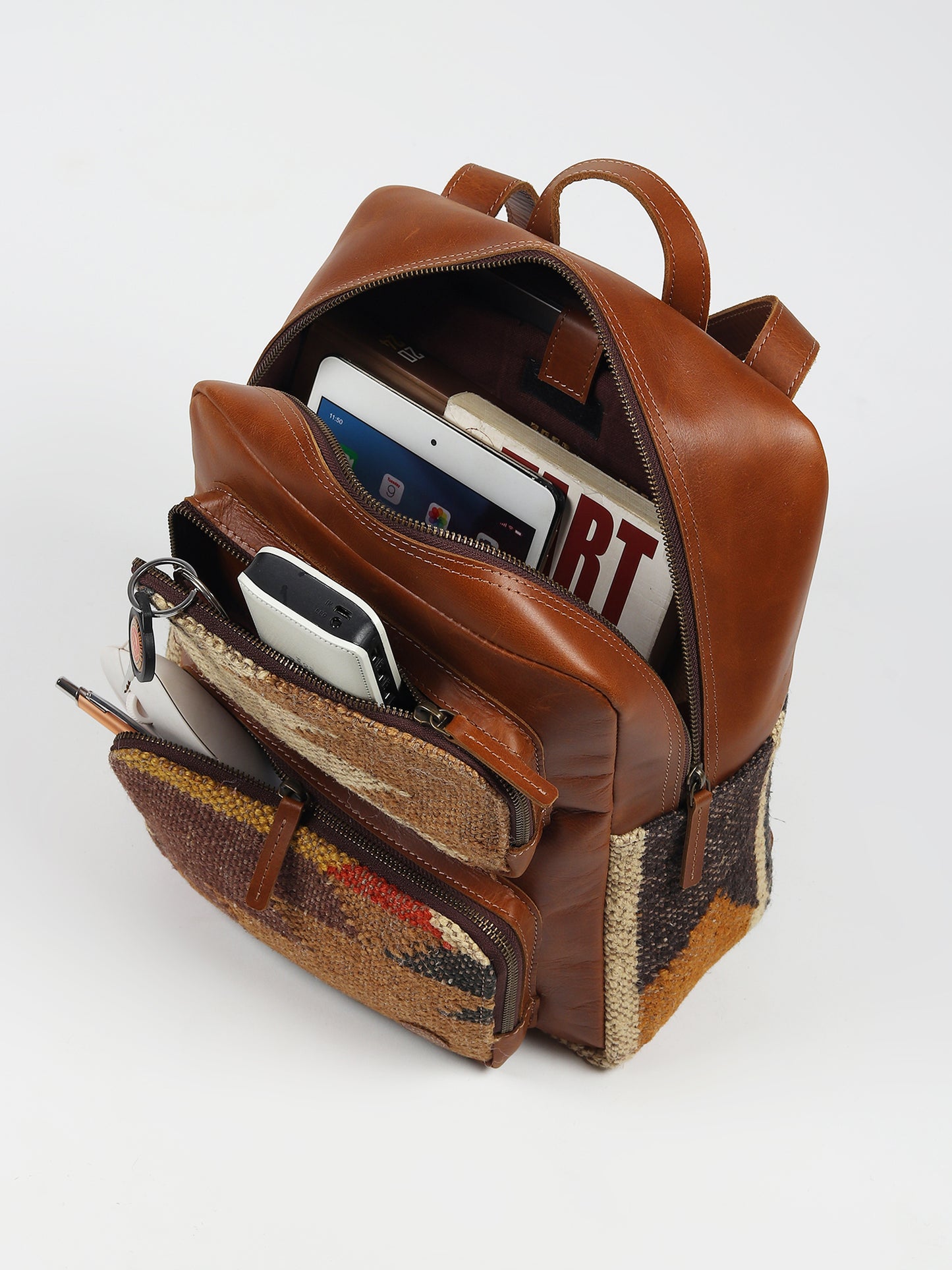 SABRE - LEATHER AND KILIM BACKPACK