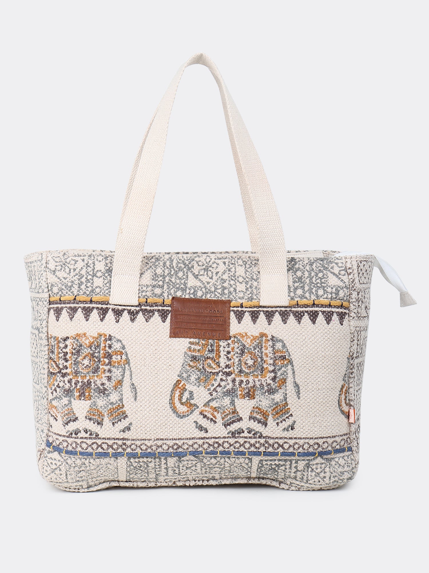 AURIELLE - BLOCK PRINTED COTTON TOTE BAG