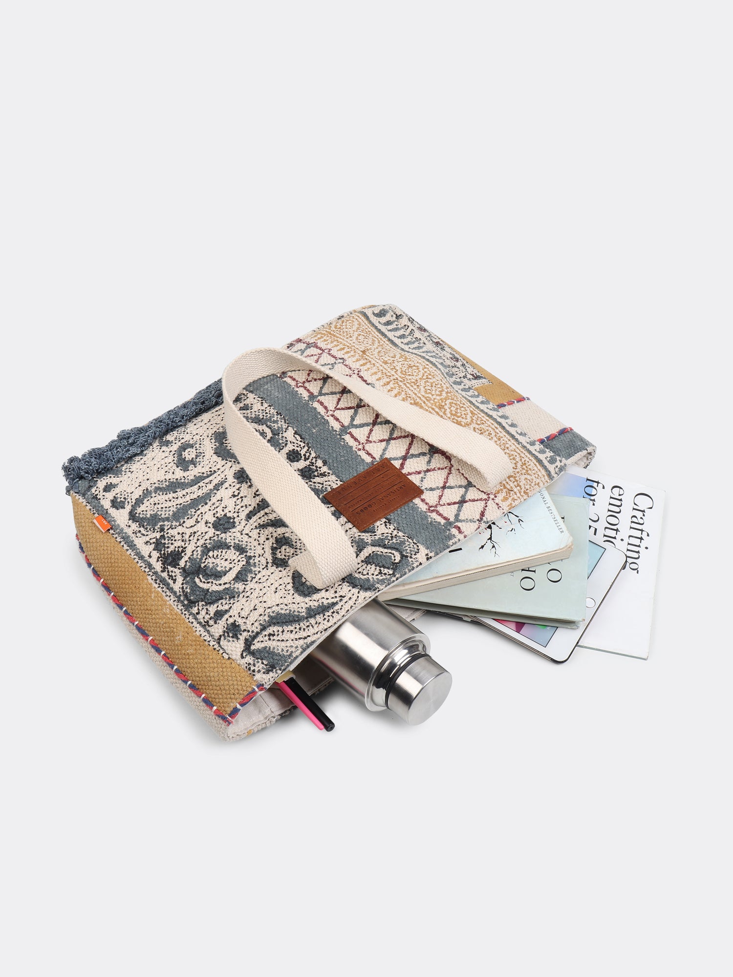 ELYSIRA - BLOCK PRINTED COTTON TOTE BAG