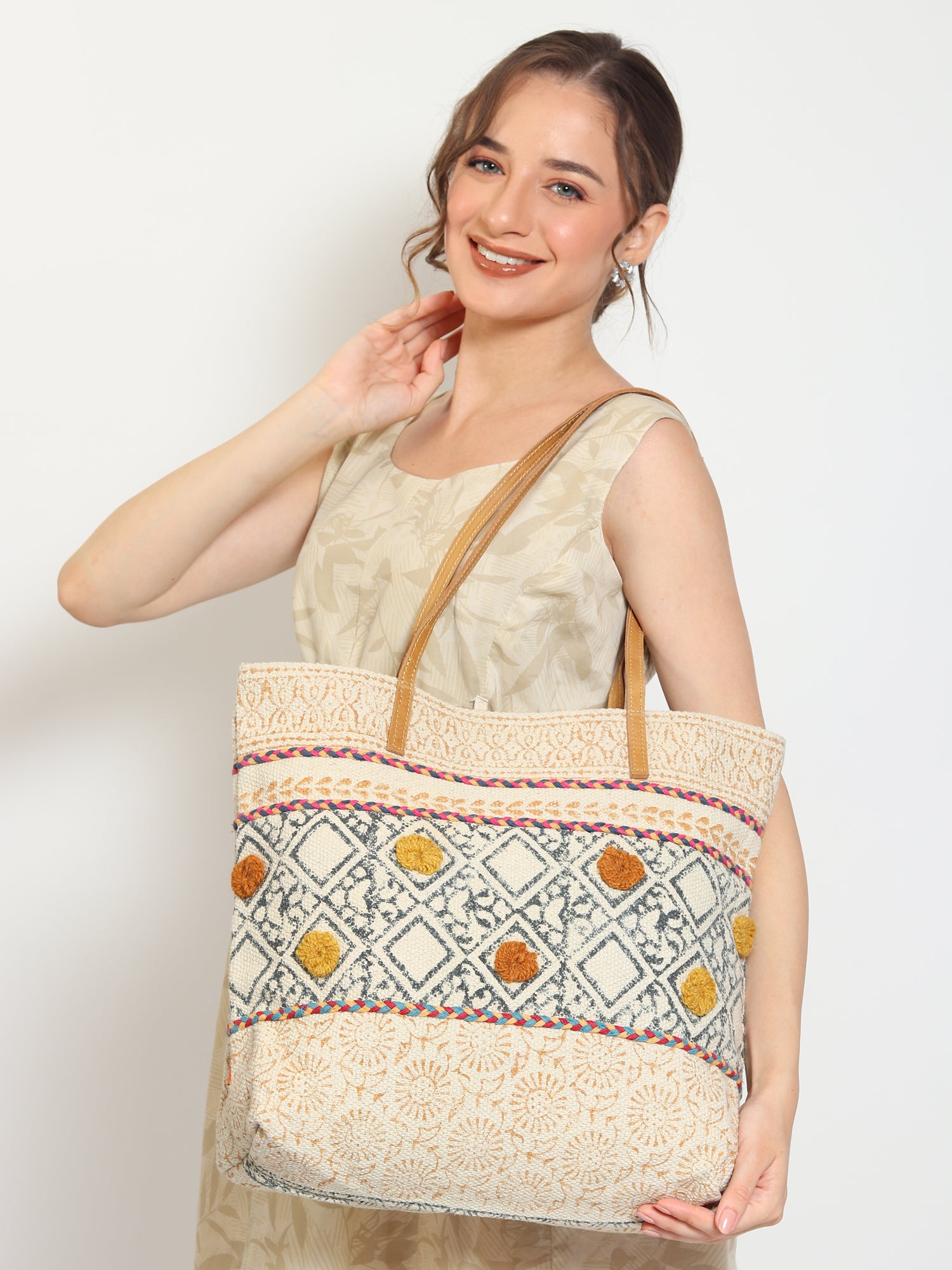 MAIZE - BLOCK PRINT TOTE BAG