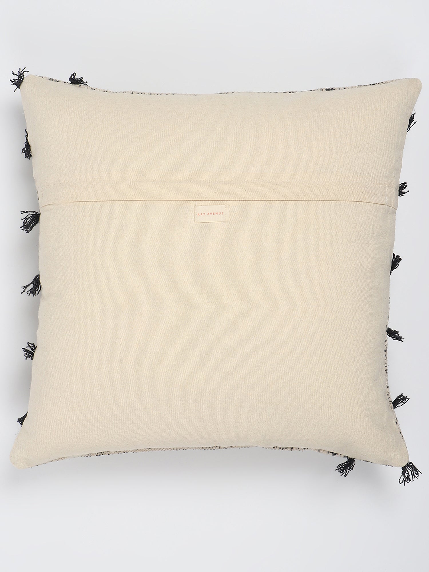 CHARCOAL WHIMSICAL HAVEN - BLOCK PRINTED SQUARE CUSHION COVER