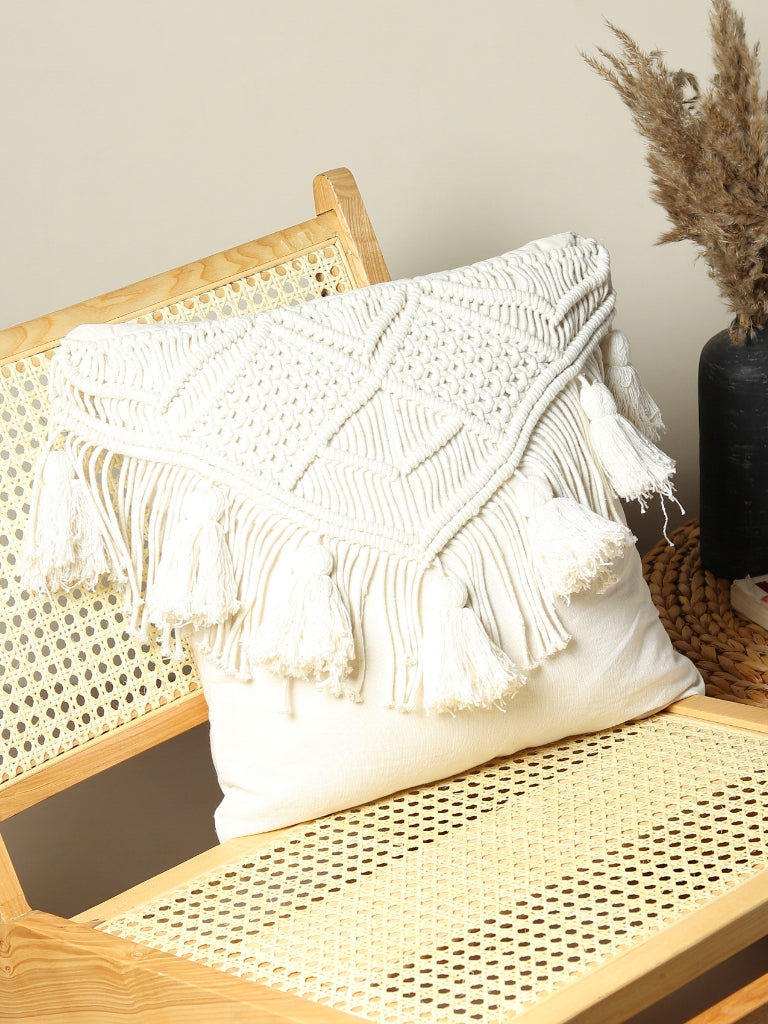 Gronw Macramé Square Cushion Cover