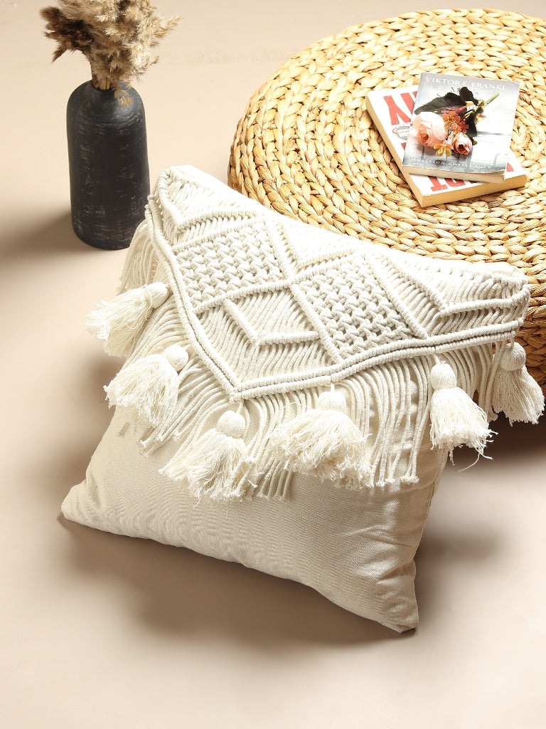 Gronw Macramé Square Cushion Cover