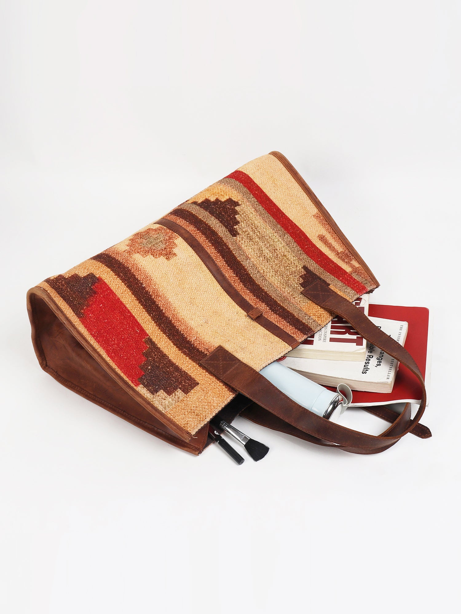 NATALIE - PRINTED KILIM & LEATHER HAND BAG