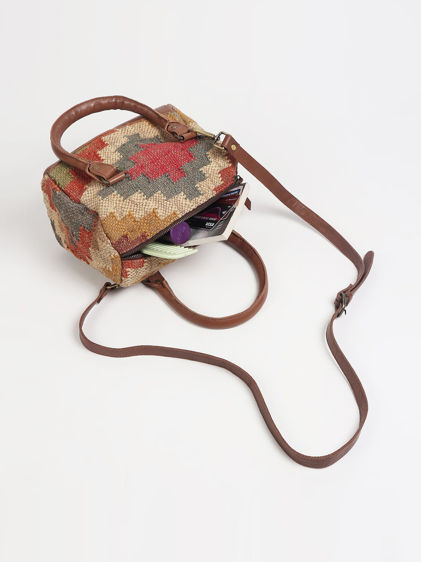 DIGILENT - KILIM & LEATHER DUFFLE BAG