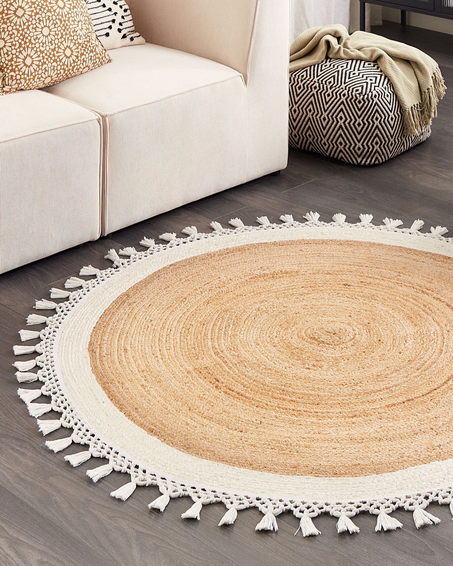 LESOTHO - ROUND JUTE RUG