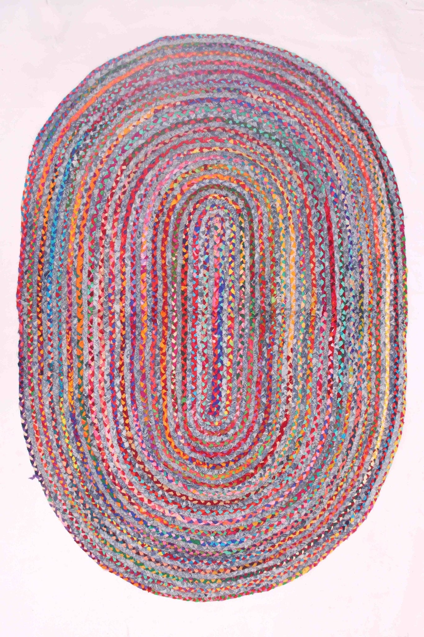 SERENA - BRAIDED DENIM CHINDI RUG - OVAL - ART AVENUE