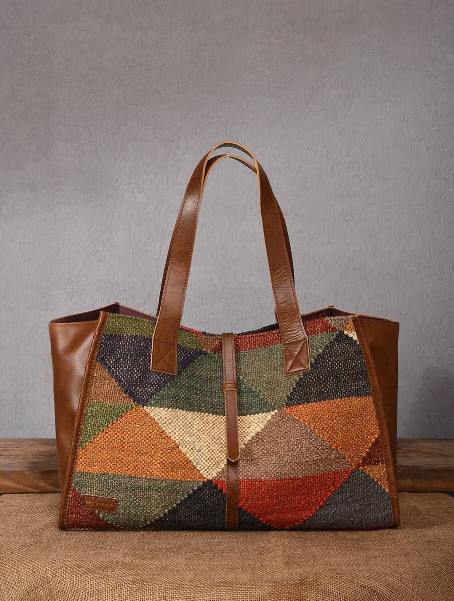 UMBRA - KILIM & LEATHER HAND BAG - ART AVENUE