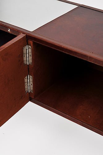 AUSTIN TV UNIT - ALUMINIUM AND LEATHER - ART AVENUE