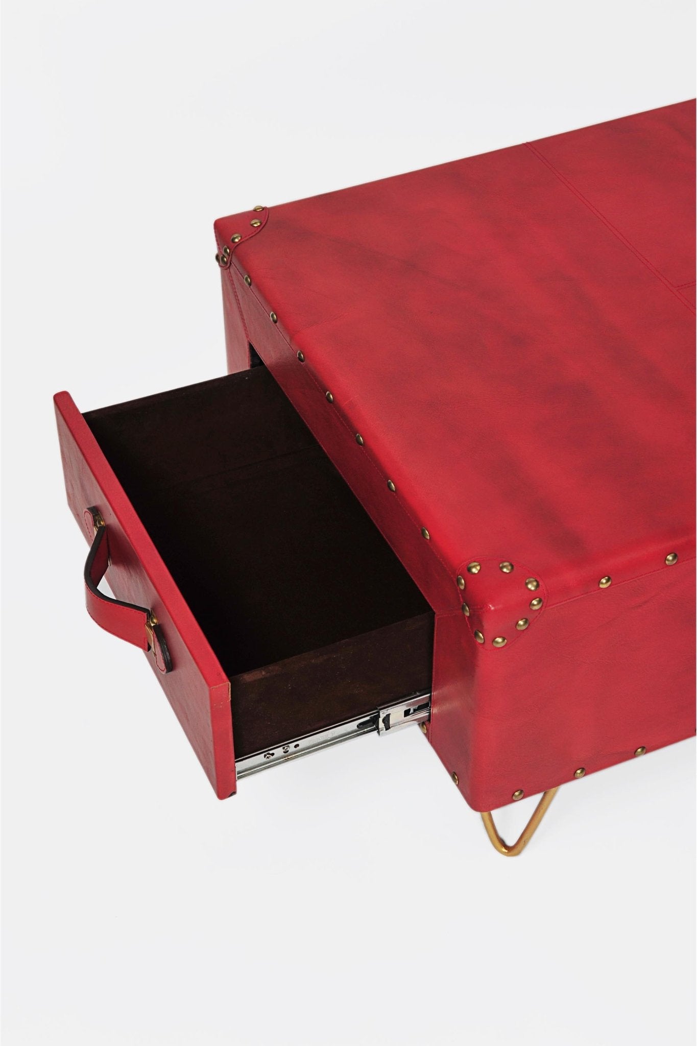 ROSE COFFEE TABLE IN LEATHER WITH METAL LEGS - ART AVENUE