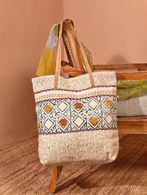 MAIZE - BLOCK PRINT TOTE BAG - ART AVENUE