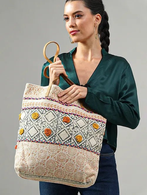 MAIZE - BLOCK PRINT TOTE BAG - ART AVENUE