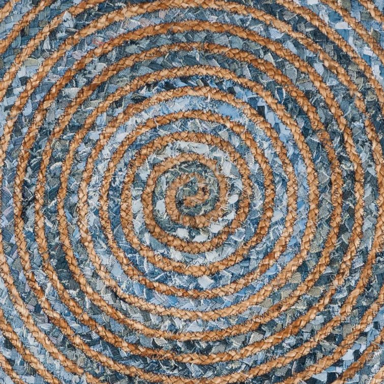 ABHAY - ROUND DENIM JUTE RUG - ART AVENUE