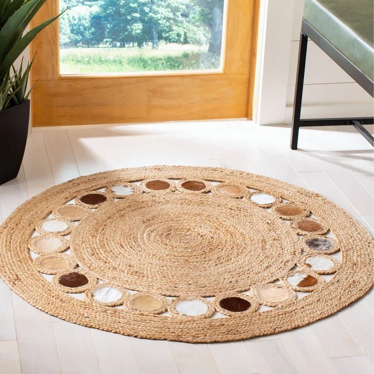 CONKLIN- ROUND JUTE BEIGE BROWN RUG - ART AVENUE