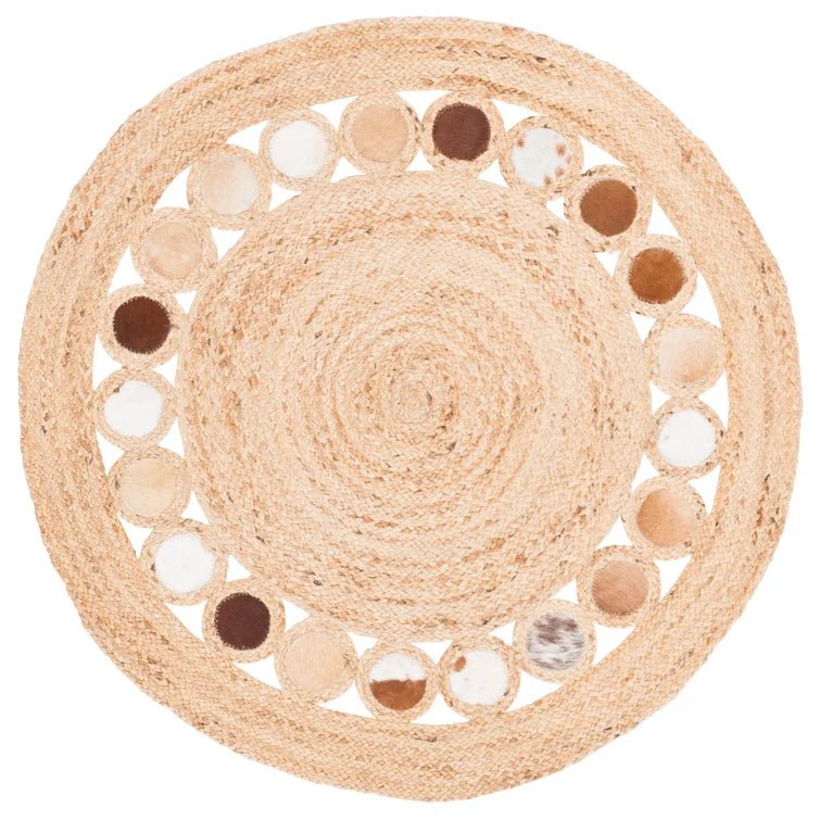 CONKLIN- ROUND JUTE BEIGE BROWN RUG - ART AVENUE