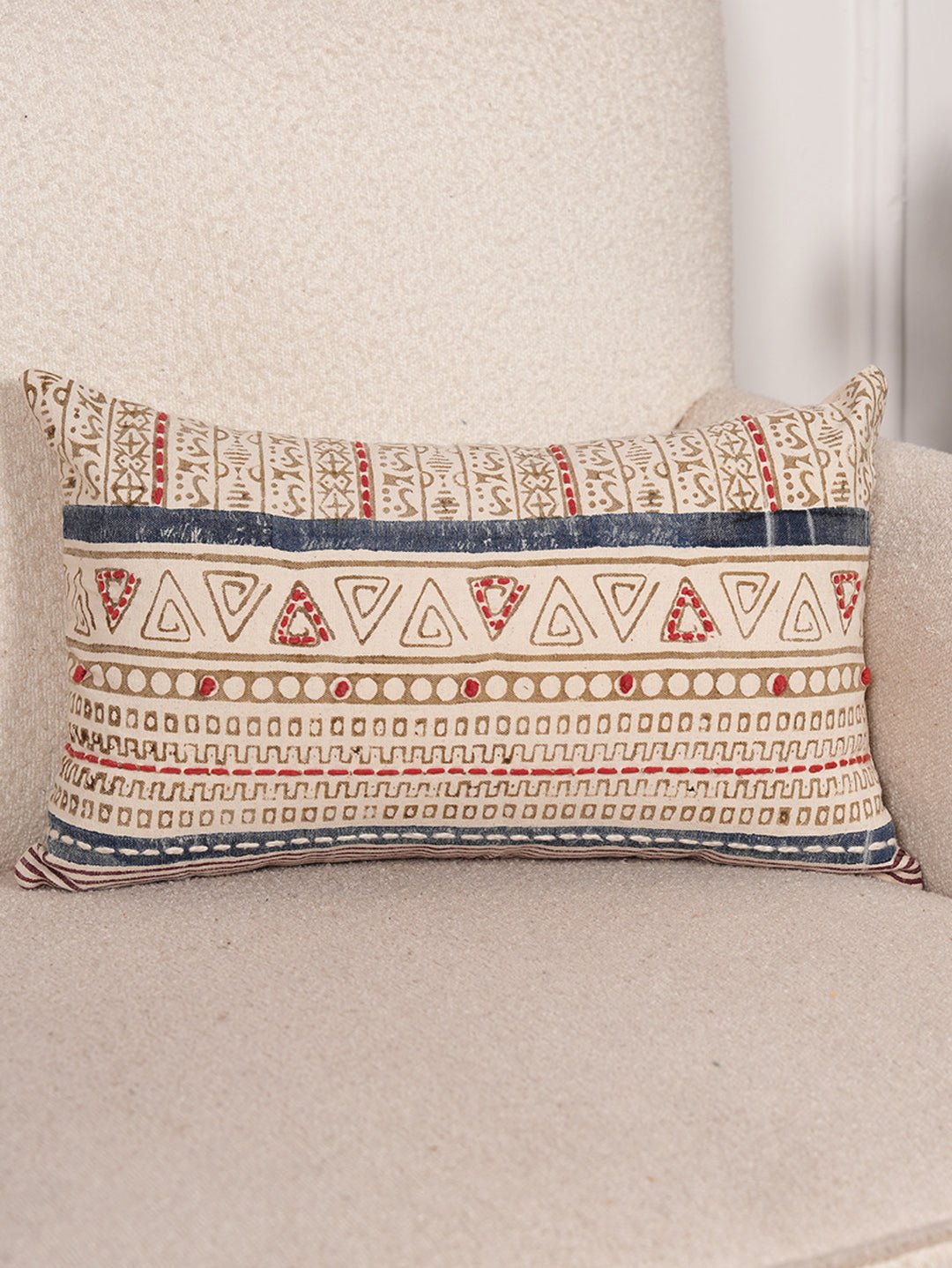 ABSTRACT COMFORT - BLOCK PRINTED LUMBAR CUSHION COVER - ART AVENUE