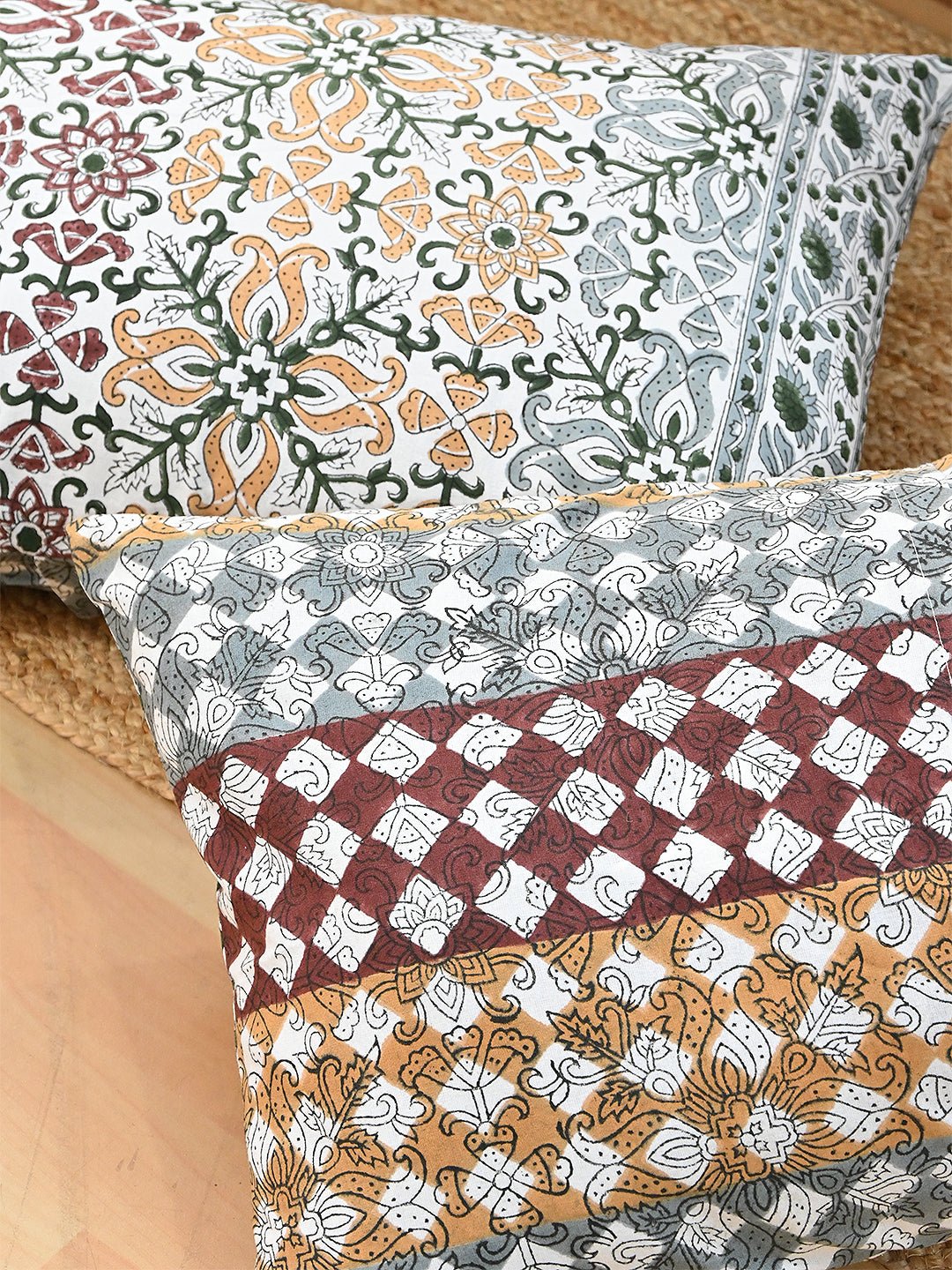 SUHANI JAAL FLORAL COTTON PRINTED DOUBLE BEDSHEET WITH PILLOW - ART AVENUE