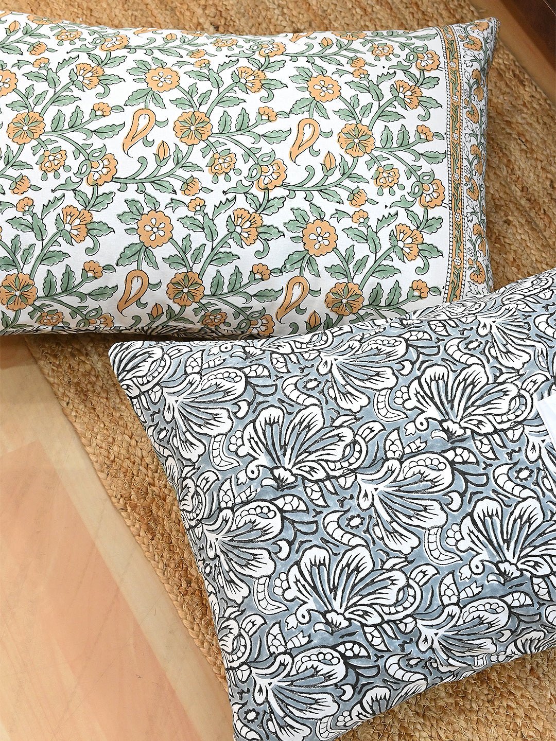 CHINTZ FLORAL COTTON PRINTED DOUBLE BEDSHEET WITH PILLOW - ART AVENUE