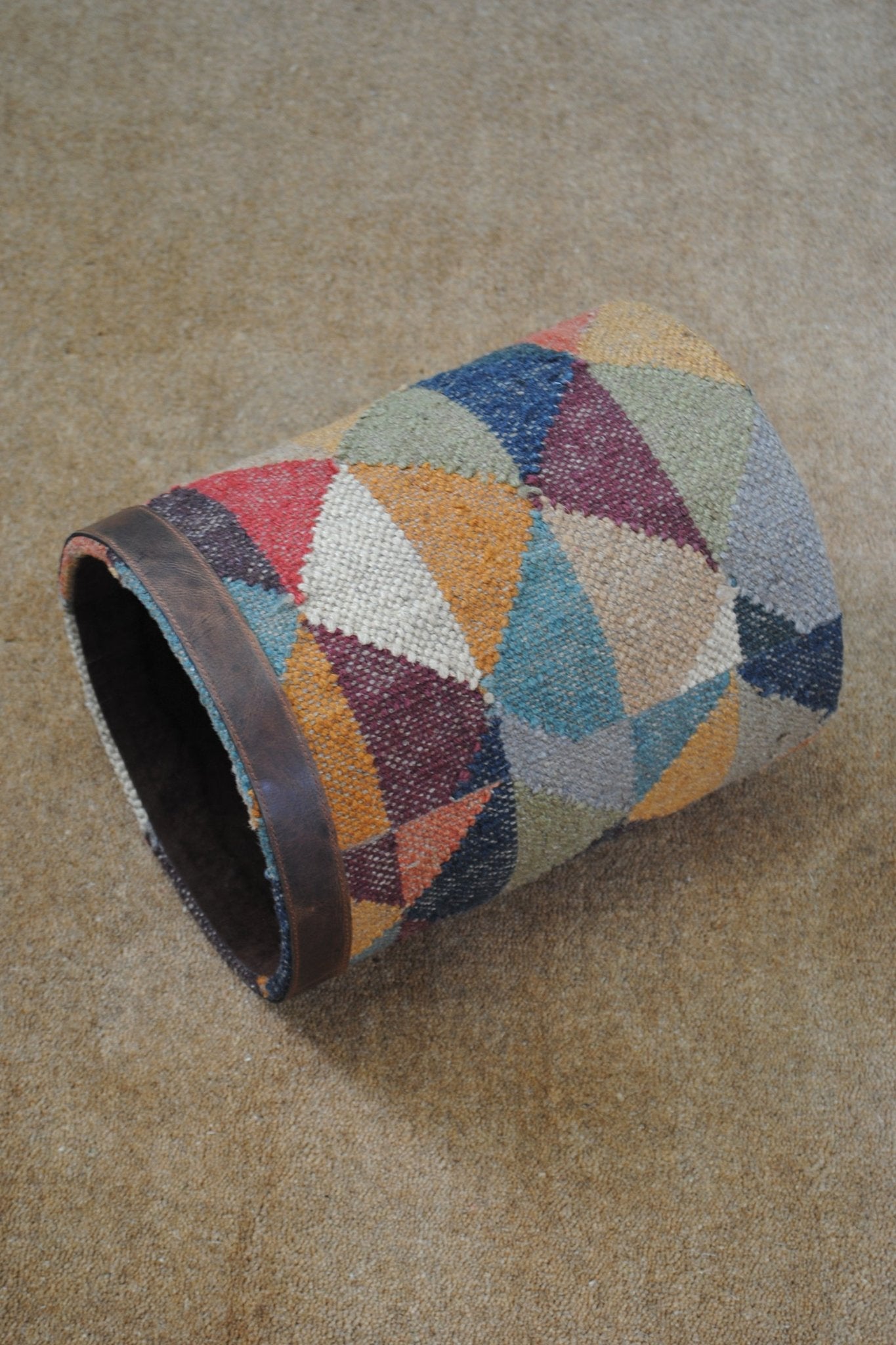 DAREN - KILIM & LEATHER BIN - ART AVENUE