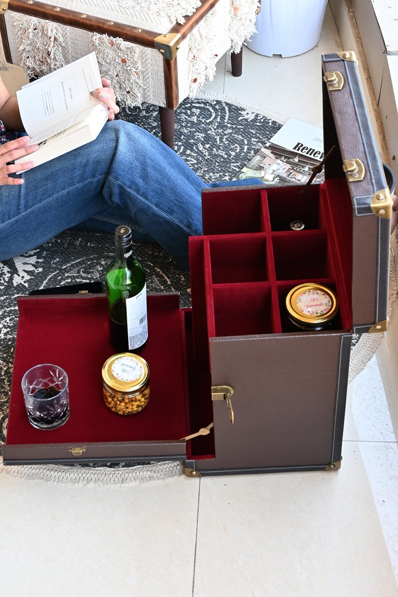 OLIVER - PORTABLE LEATHER BAR - ART AVENUE