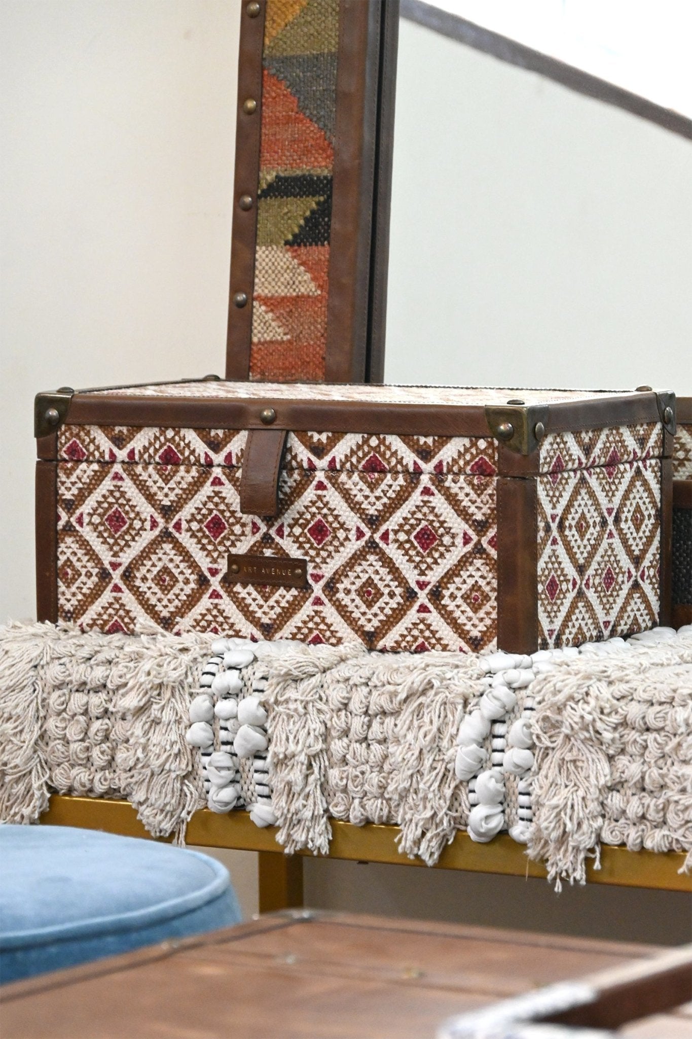 ASTRO- LEATHER & COTTON PRINTED ACCESSORIES BOX - ART AVENUE