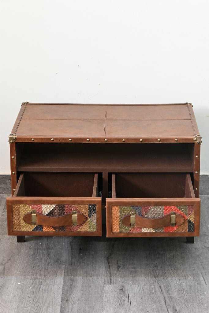 VERBENA TV UNIT - KILIM AND LEATHER - ART AVENUE