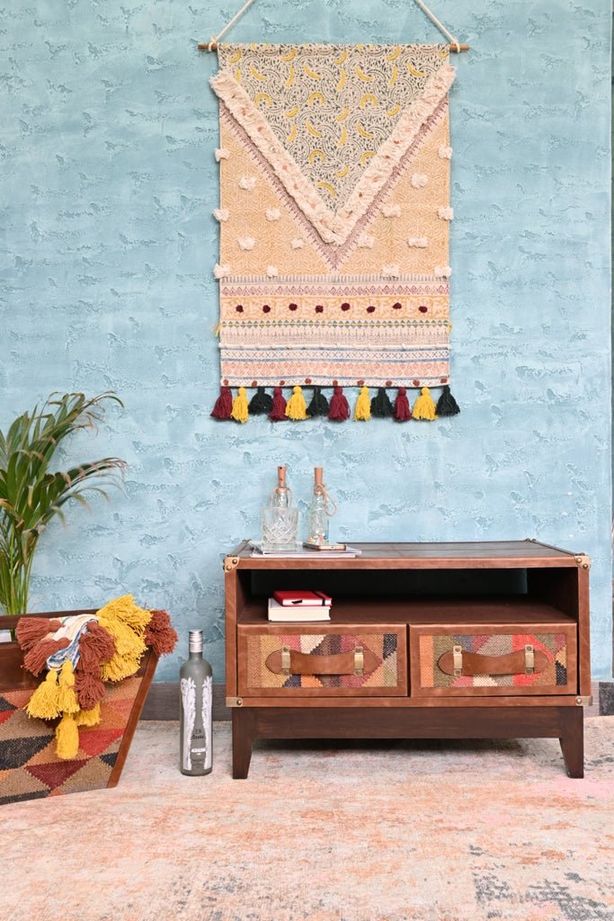 VERBENA TV UNIT - KILIM AND LEATHER - ART AVENUE