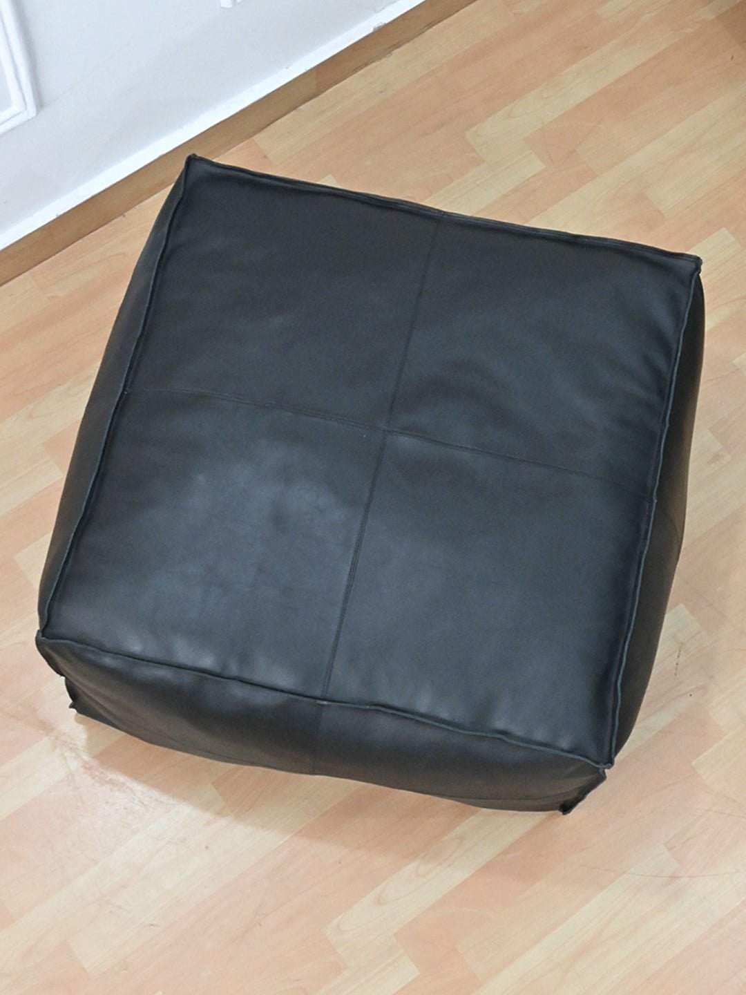 HARPER- CUBICAL LEATHER POUF - ART AVENUE