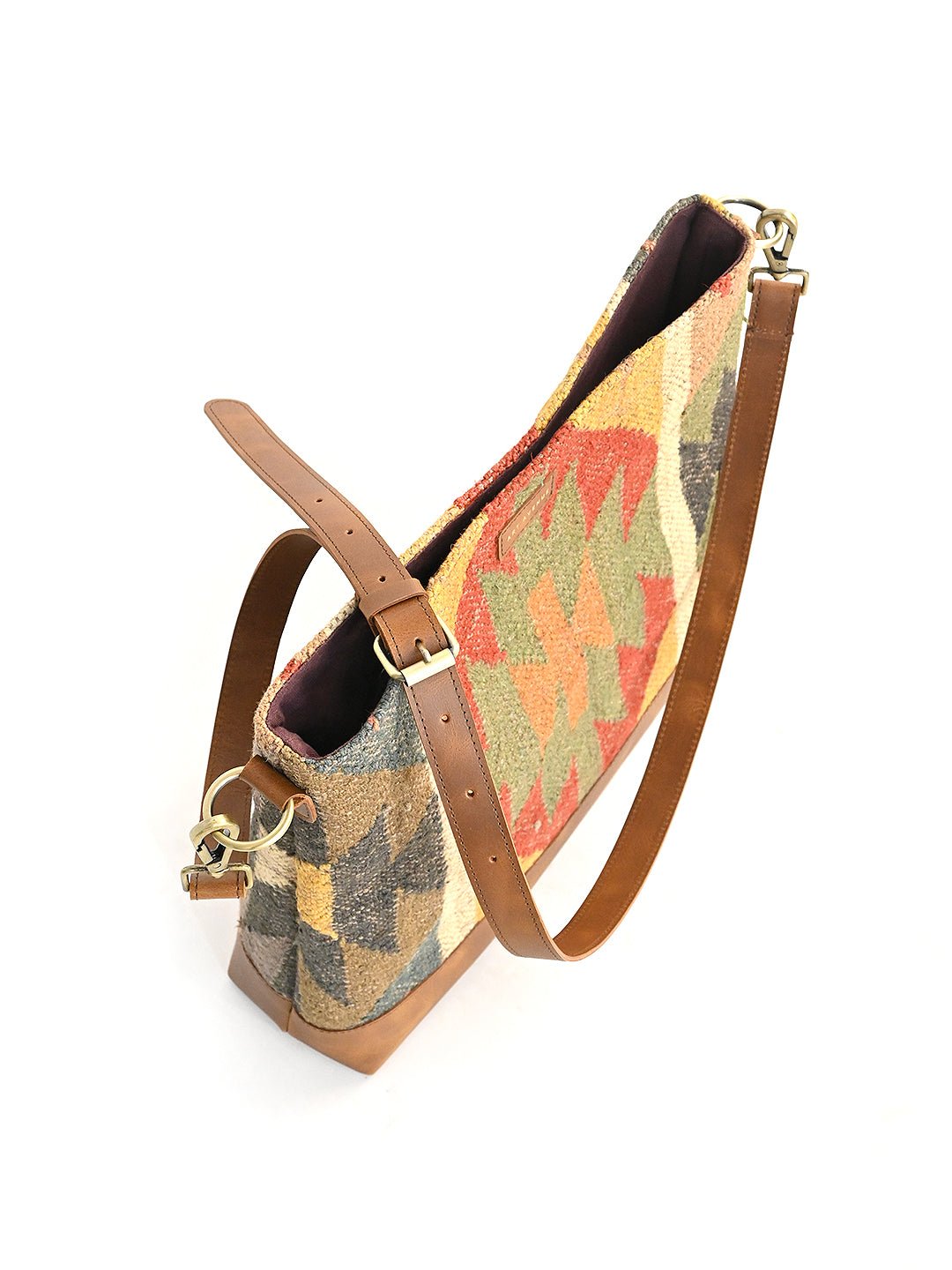 DAVINA - KILIM & LEATHER CROSS BODY SLING BAG - ART AVENUE