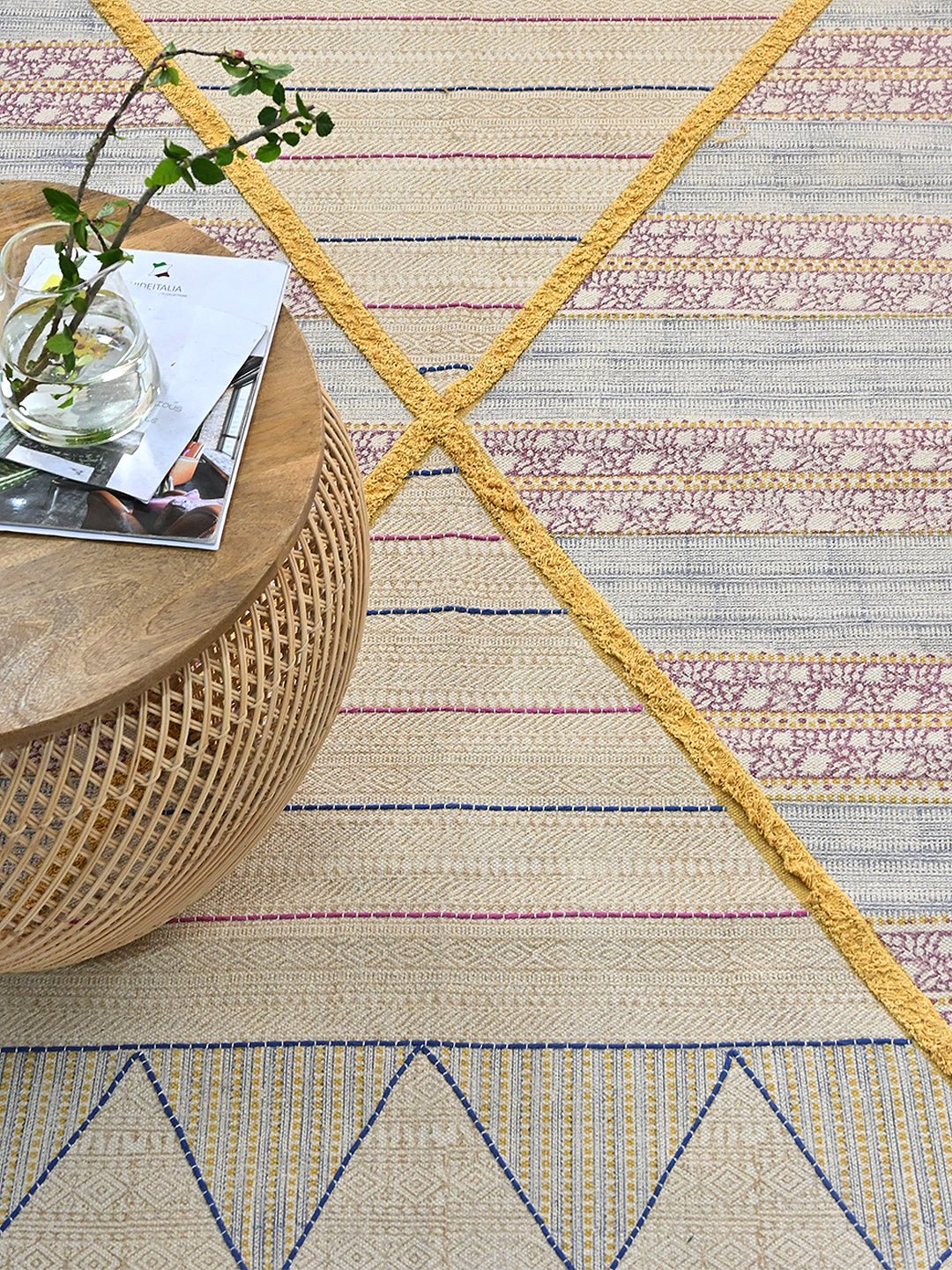 DATURA - BLOCK PRINTED RUG - ART AVENUE