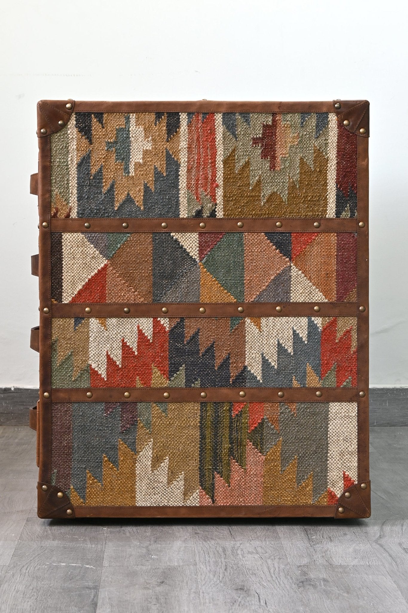 AXIS CHEST OF DRAWERS - KILIM AND LEATHER - ART AVENUE