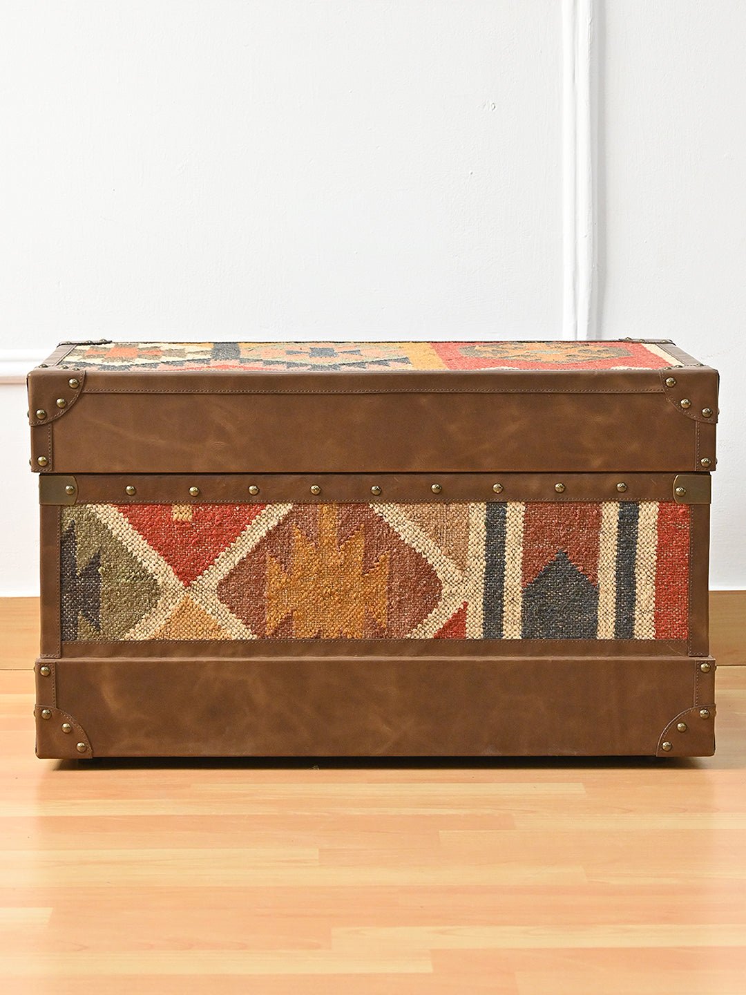 MERRIAM - LEATHER & KILIM TRUNK - ART AVENUE