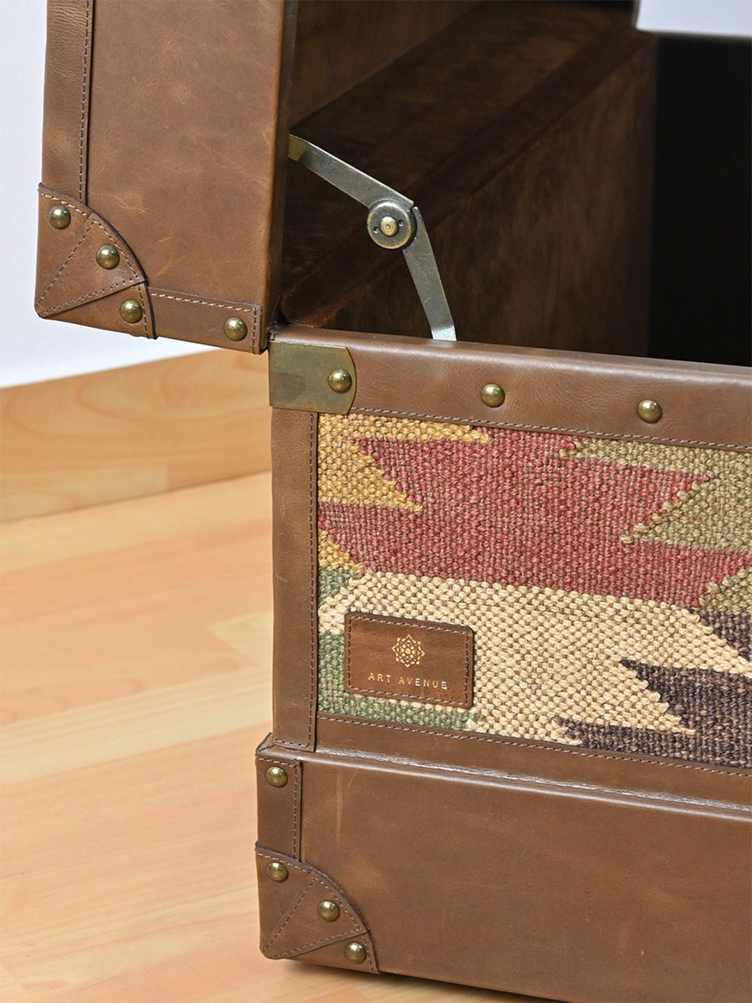 MERRIAM - LEATHER & KILIM TRUNK - ART AVENUE