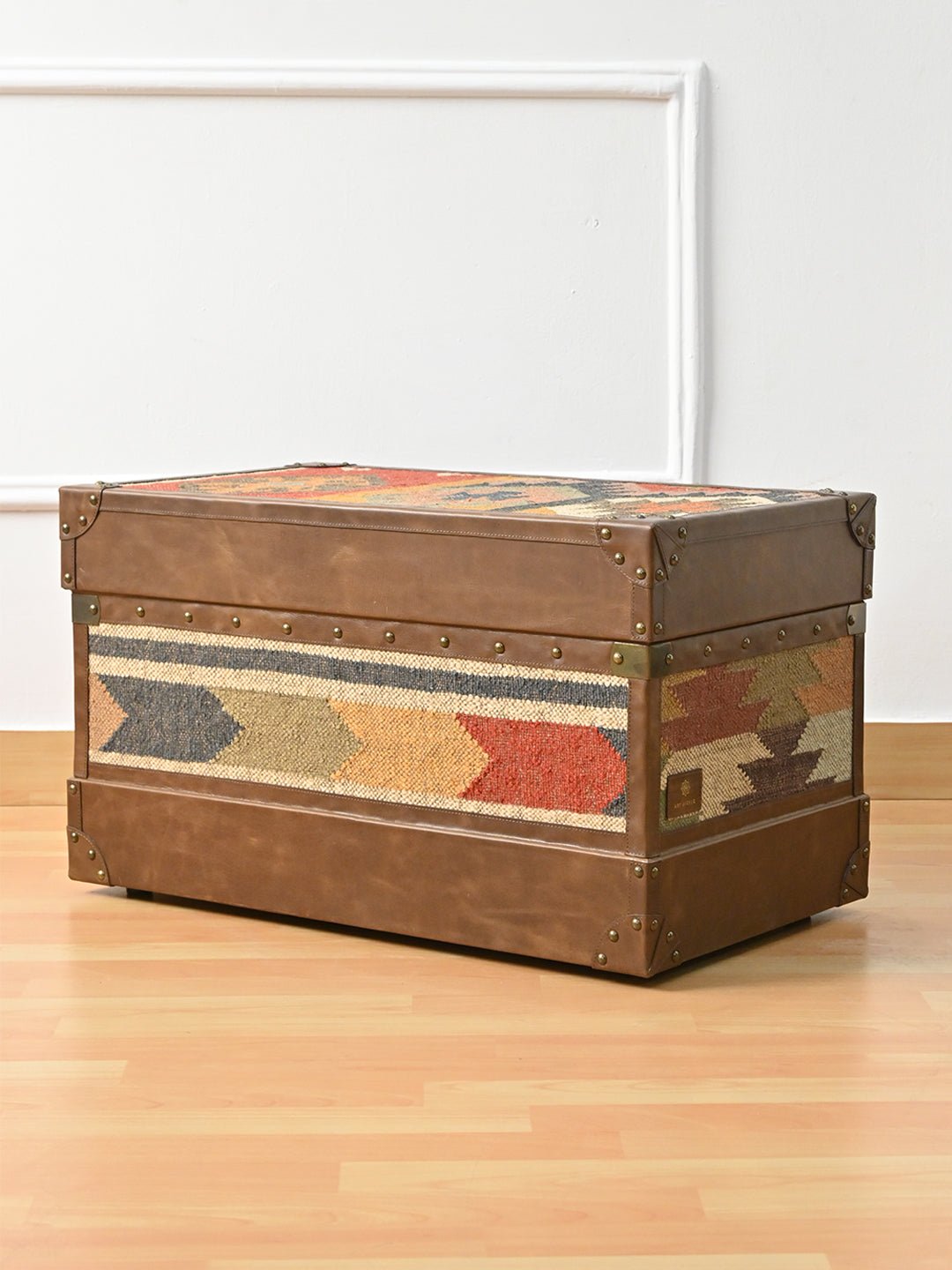 MERRIAM - LEATHER & KILIM TRUNK - ART AVENUE