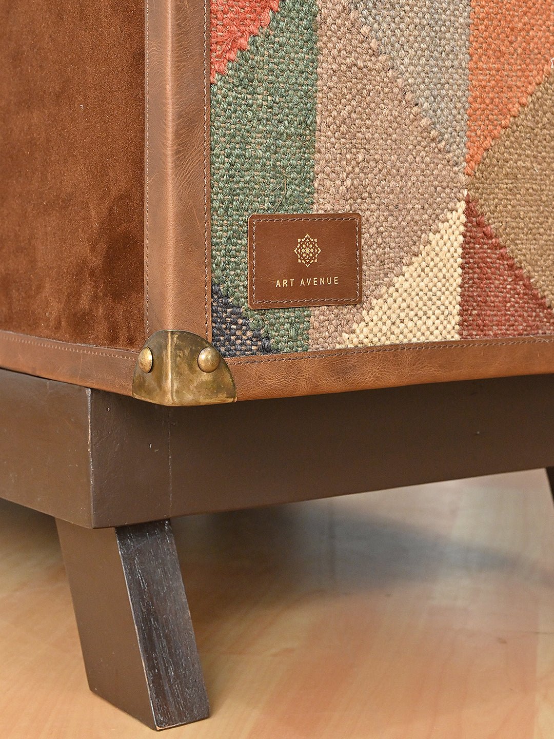 MEDESA TV UNIT - KILIM AND LEATHER - ART AVENUE