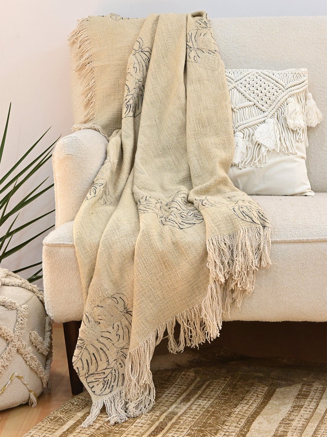 MONSTERA LEAF - PRINTED THROW - ART AVENUE