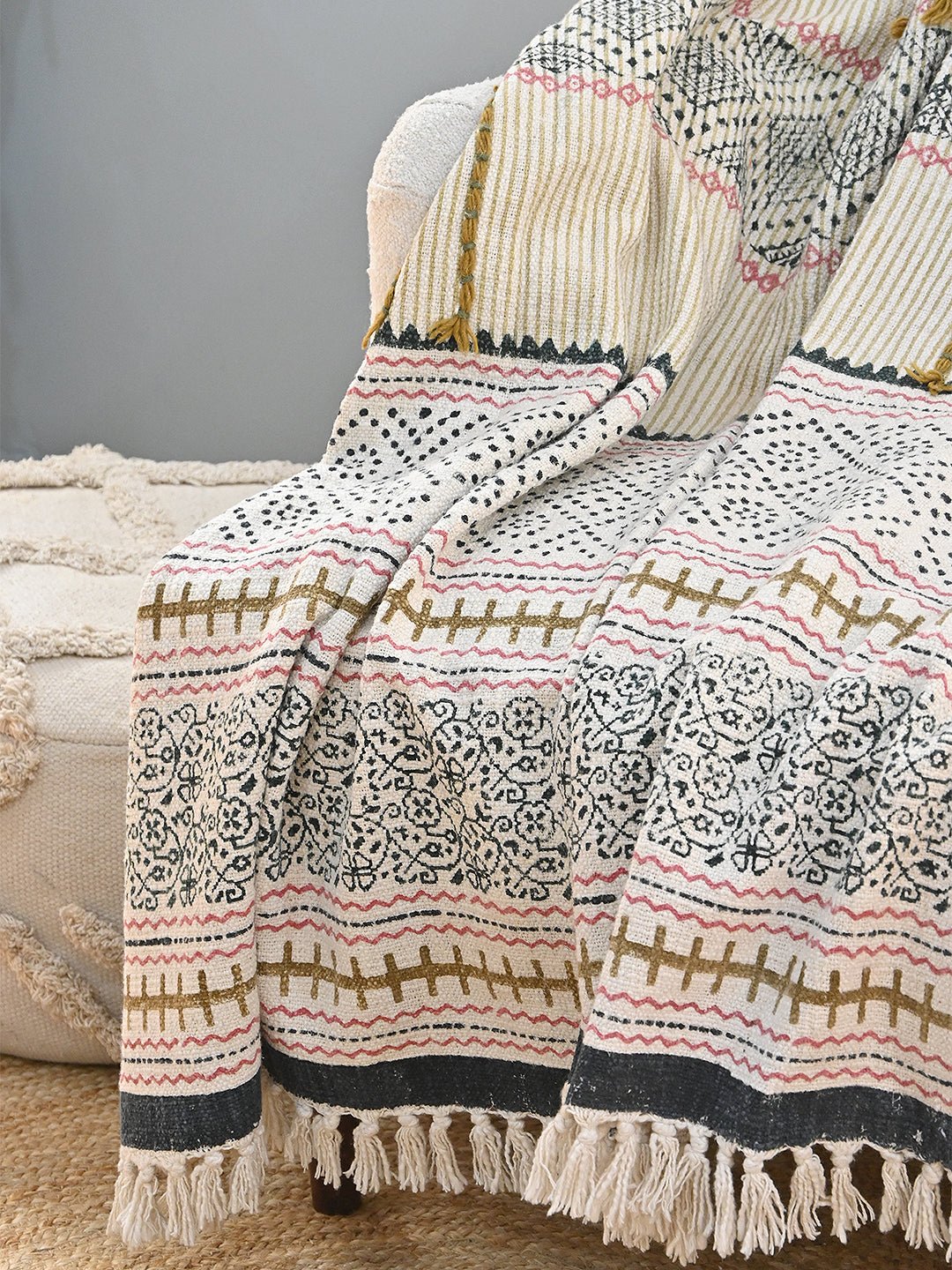 ARINA - BLOCK PRINTED THROW - ART AVENUE