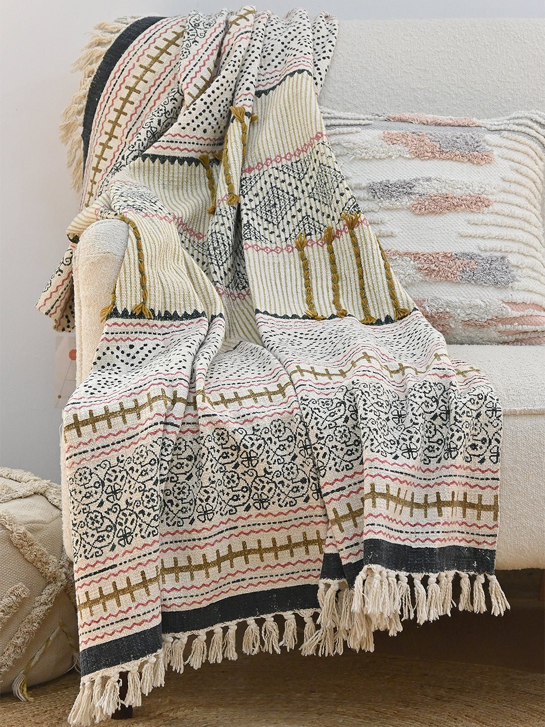 ARINA - BLOCK PRINTED THROW - ART AVENUE