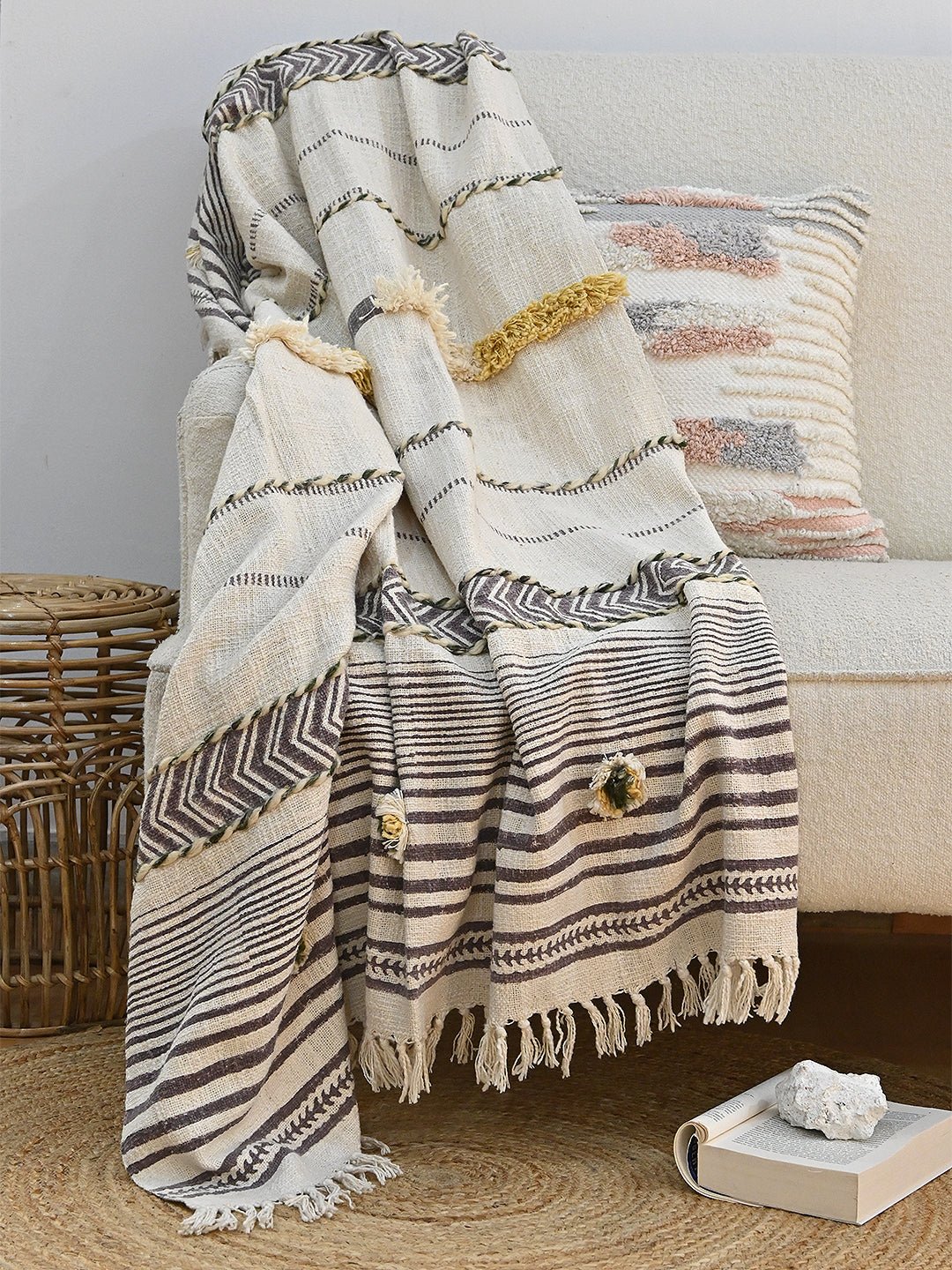 KSENIA - BLOCK PRINTED THROW - ART AVENUE