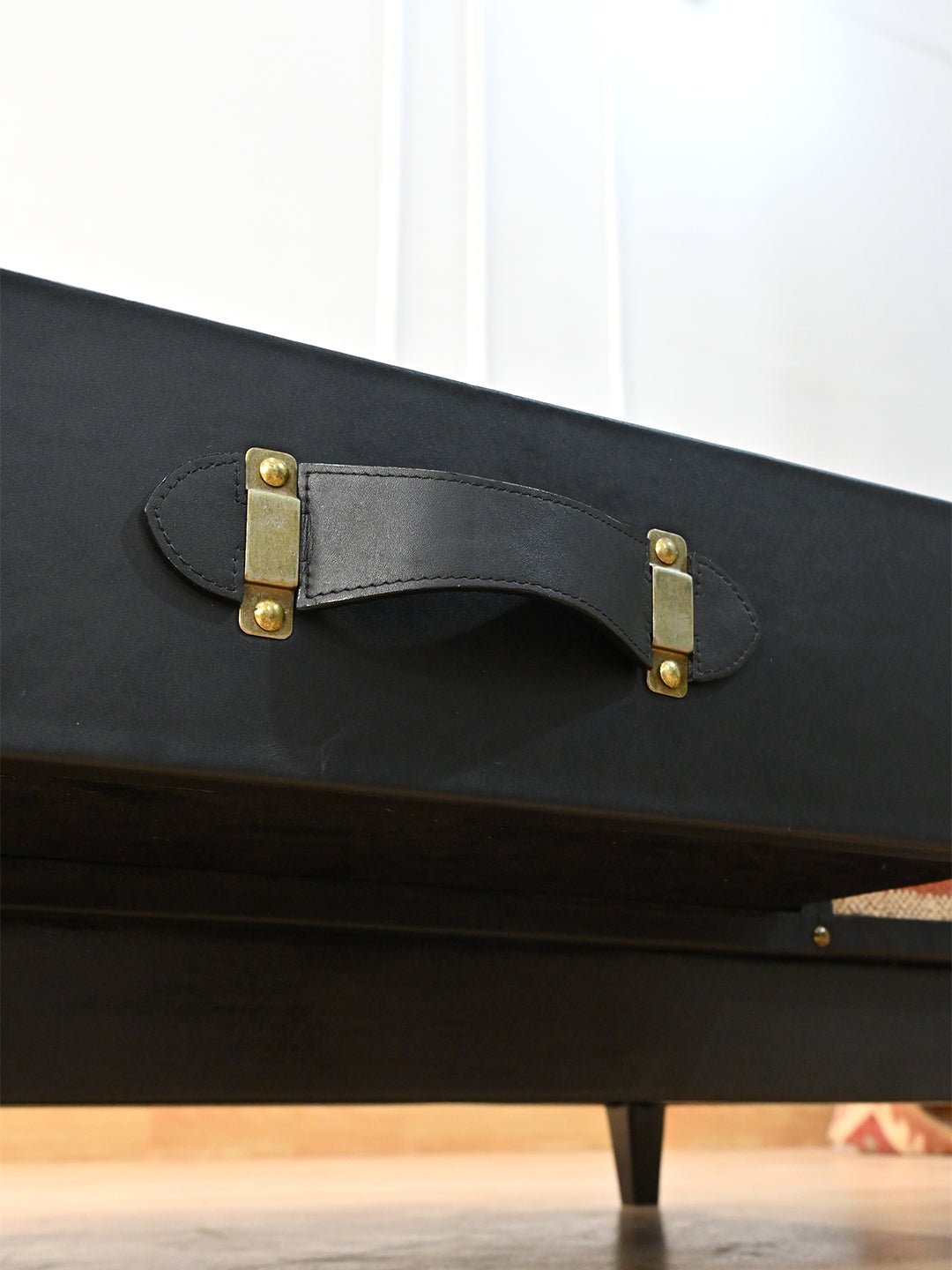 RAMPUR COFFEE TABLE - KILIM AND LEATHER - ART AVENUE