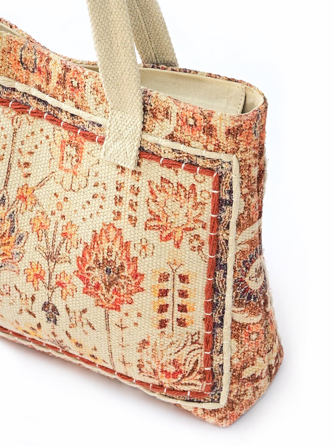 LEILANI - HAND BLOCK COTTON PRINTED TOTE BAG - ART AVENUE